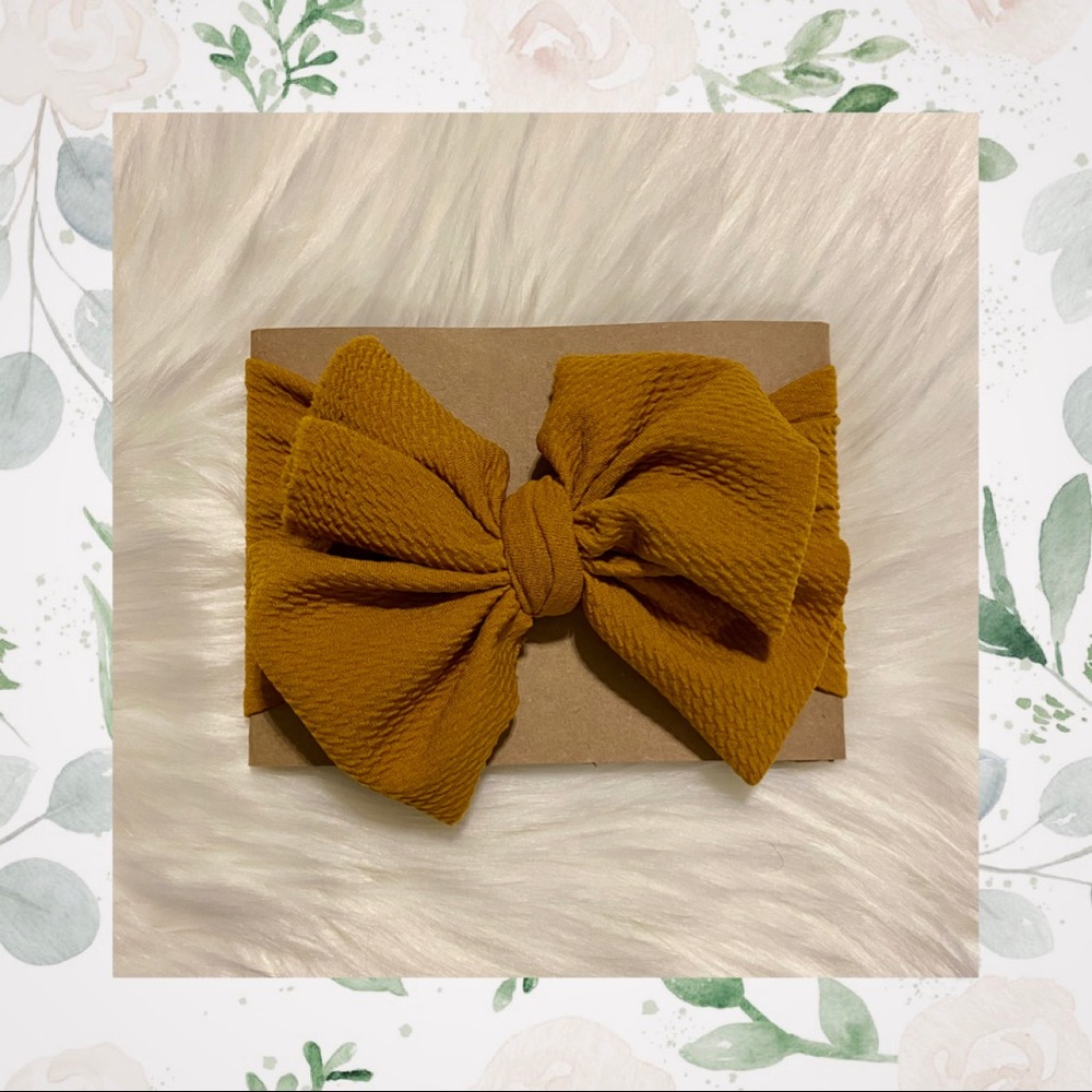 👑Mustard Messy Bow Head Wrap!
